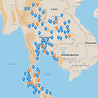 Transfers Thailand ber Landkarte suchen